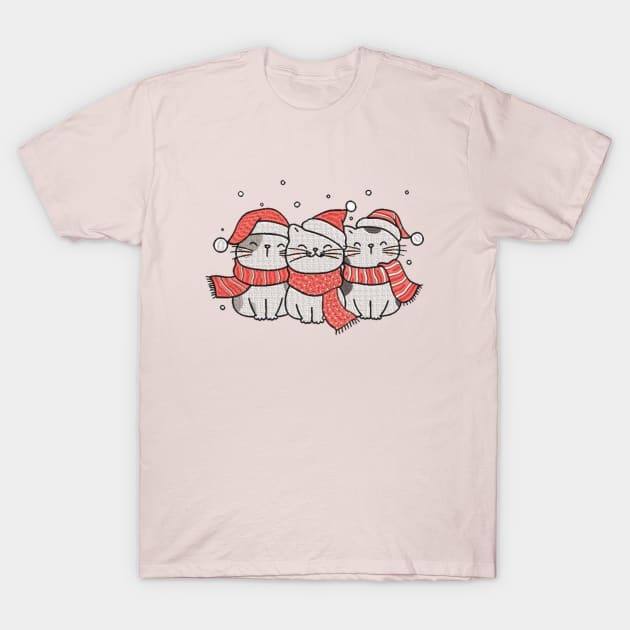 Christmas Cats T-Shirt by  El-Aal